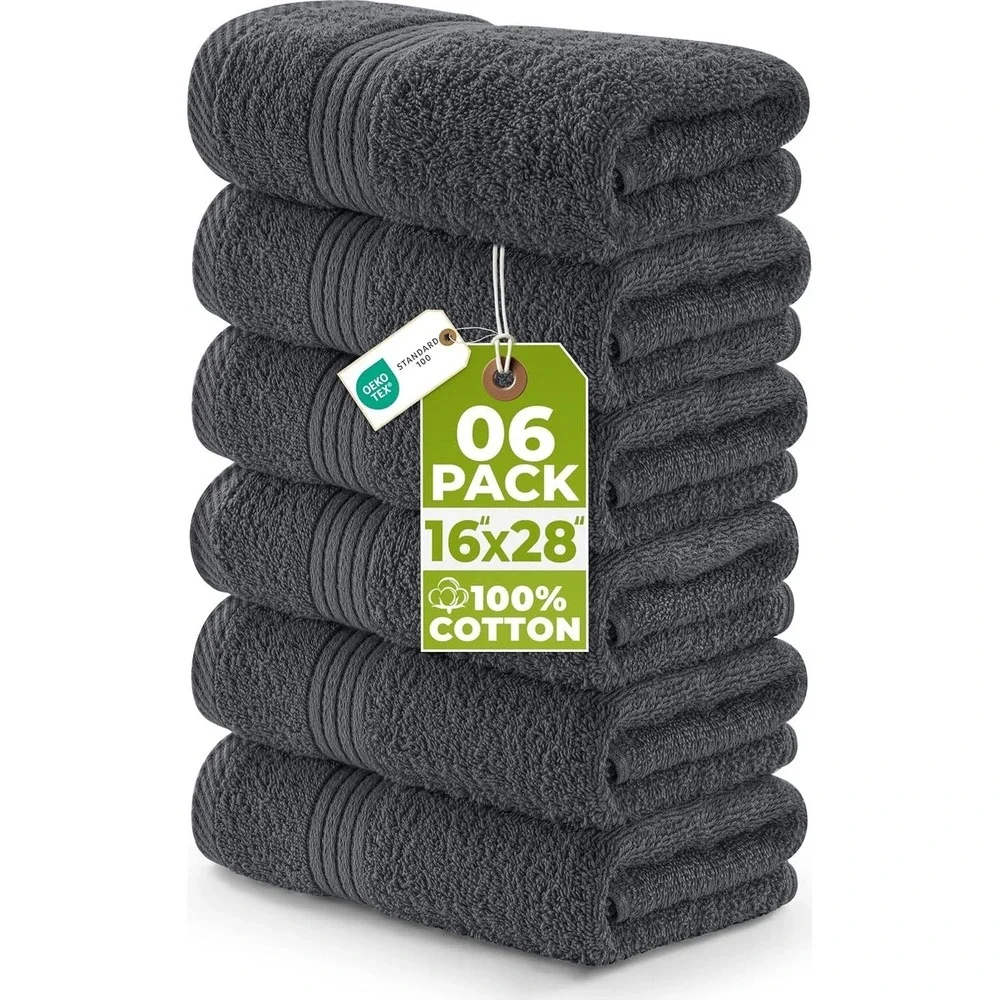 Utopia Towels Package of 6 Hand Towels in Grey, 16